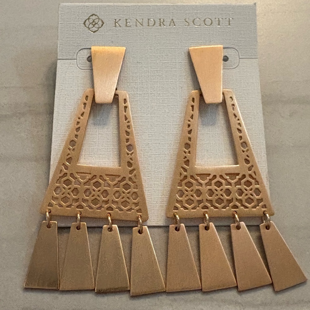 Kendra Scott Kase fringe rose gold earrings
